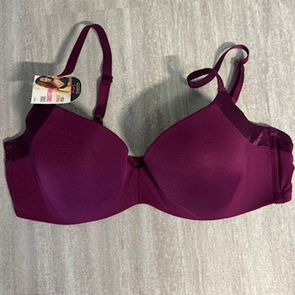 NWT Maidenform Side Smoothing Bra Size 40C Style SE0009 Perfect Push Plum Purple